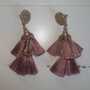 Pink tassel earrings. Never been worn.